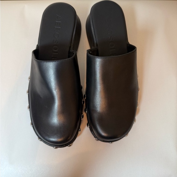AEROSOLES Black Studded Mules - Picture 2 of 9